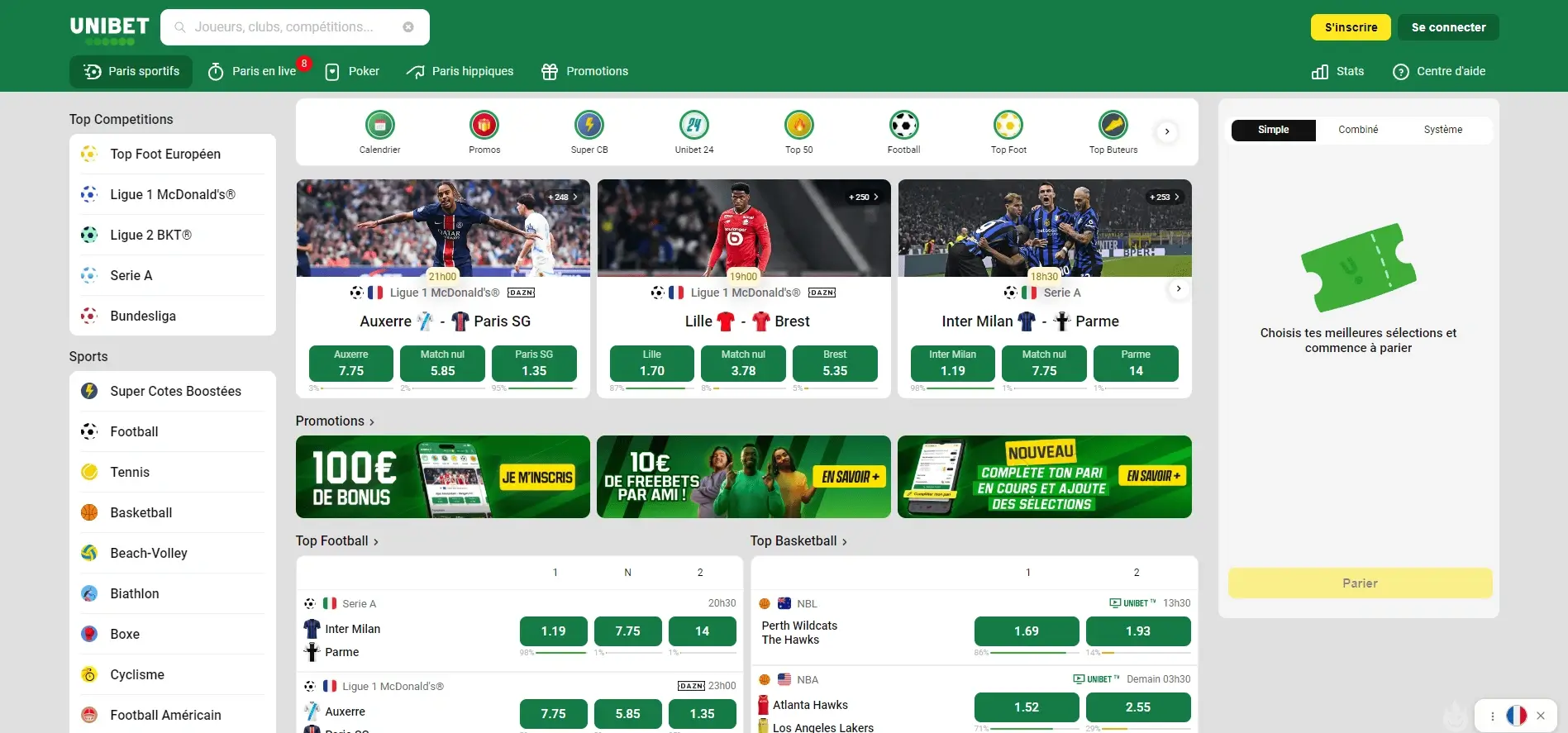 Unibet casino pari