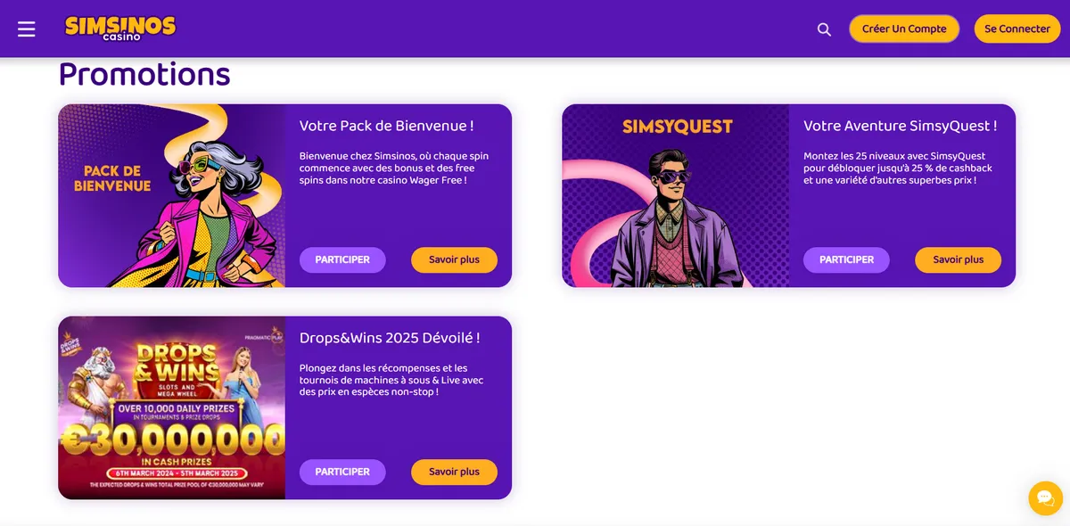 Promotions et tournois hebdomadaires Simsinos casino Promotions et tournois hebdomadaires simsinos